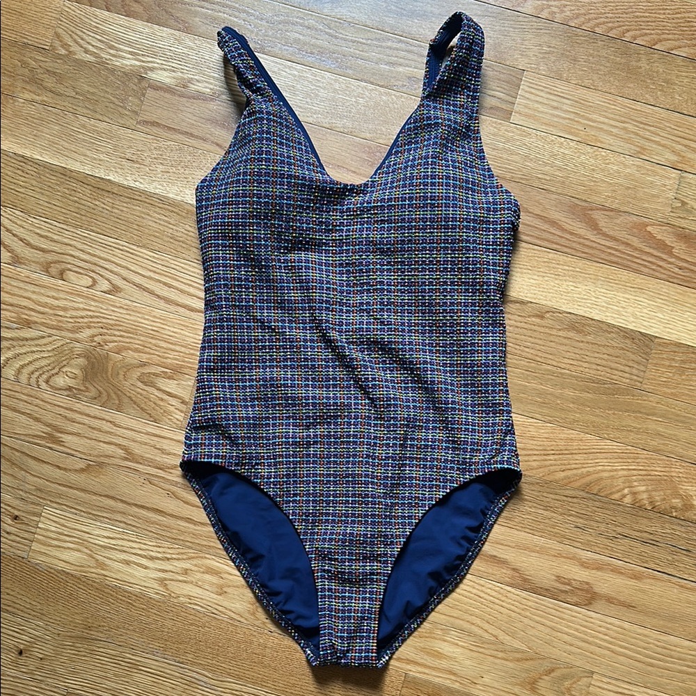 Athleta Seersucker One-Piece Swimsuit - multicolor